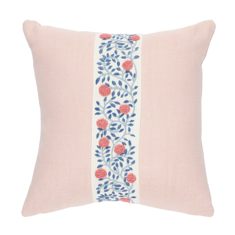 Ashoka Square Throw Pillow, 18" x 18", Rose Quartz