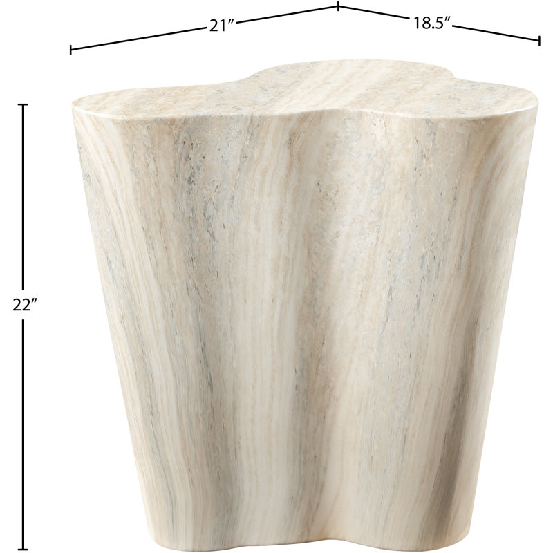 Table Barrett, H 22 po x l 22 po x P 18 po, Travertine 1