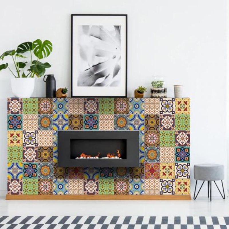 Carreau de mosaïque auto-adhésif en vinyle 4 po x 4 po