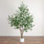 Artificial Grand Olive Tree in White Decorative Planter-2045042808