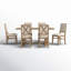 Heymann Trestle Dining Table with Upholstered and Wood Chairs-617792659-559854721