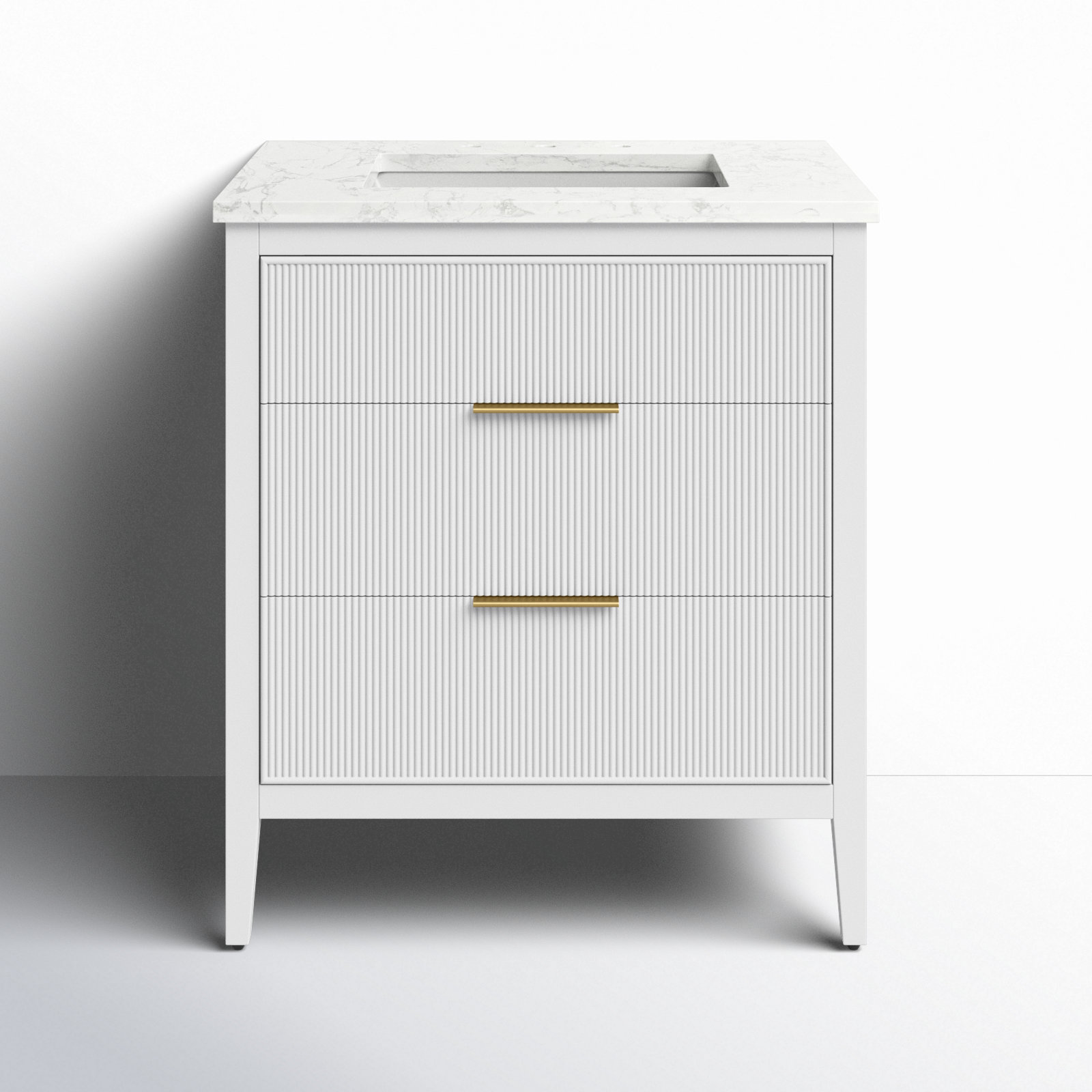 Bilroy 30" Oak Single Bathroom Vanity, White