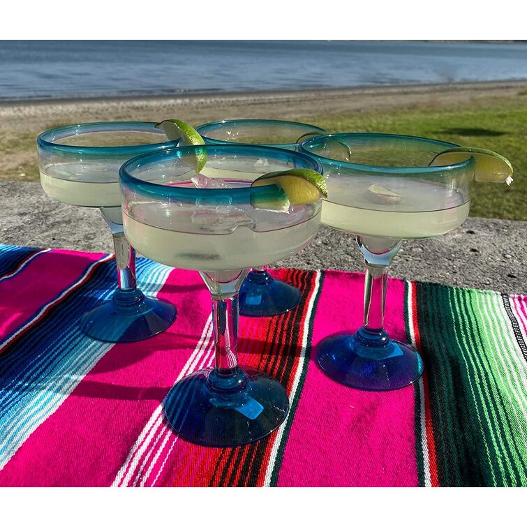 Aqua Margarita Bubble Coastal Glassware Set