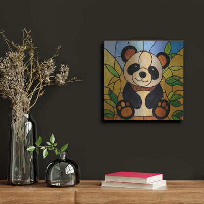  «Stana Glass Baby Panda» par Rich Monet, art mural en métal, 12 po x 12 po