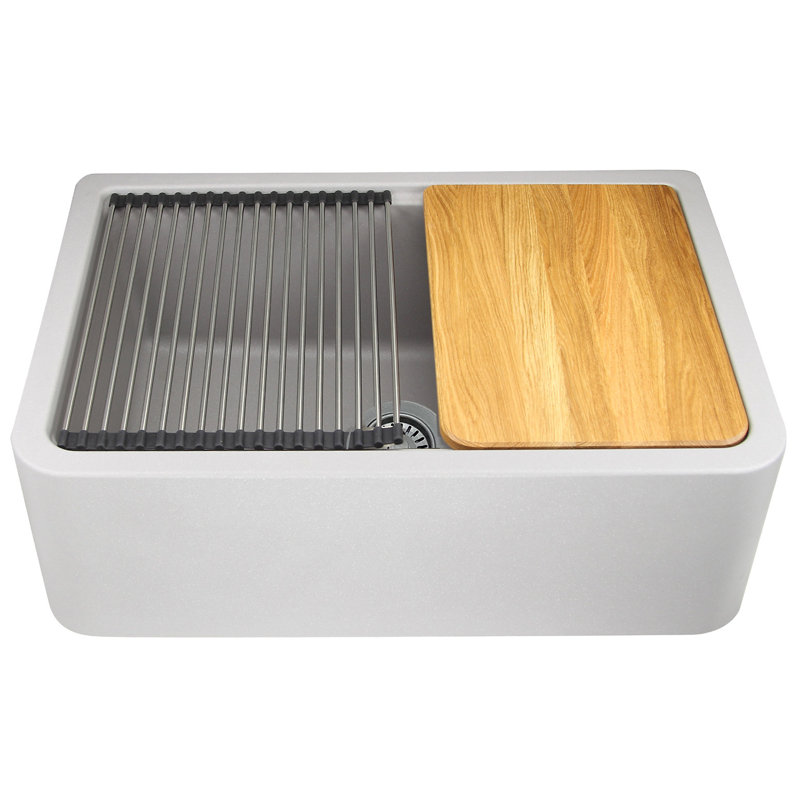 Plymouth 29.75'' L Single Basin Kitchen Sink, Gray