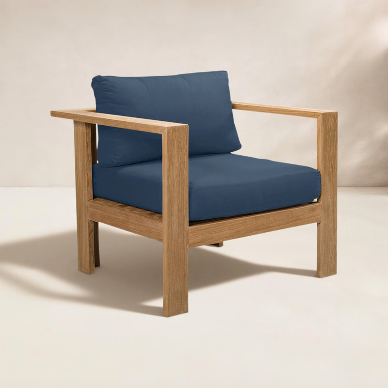 Ando Outdoor Teak Armchair, Spectrum Indigo Sunbrella®