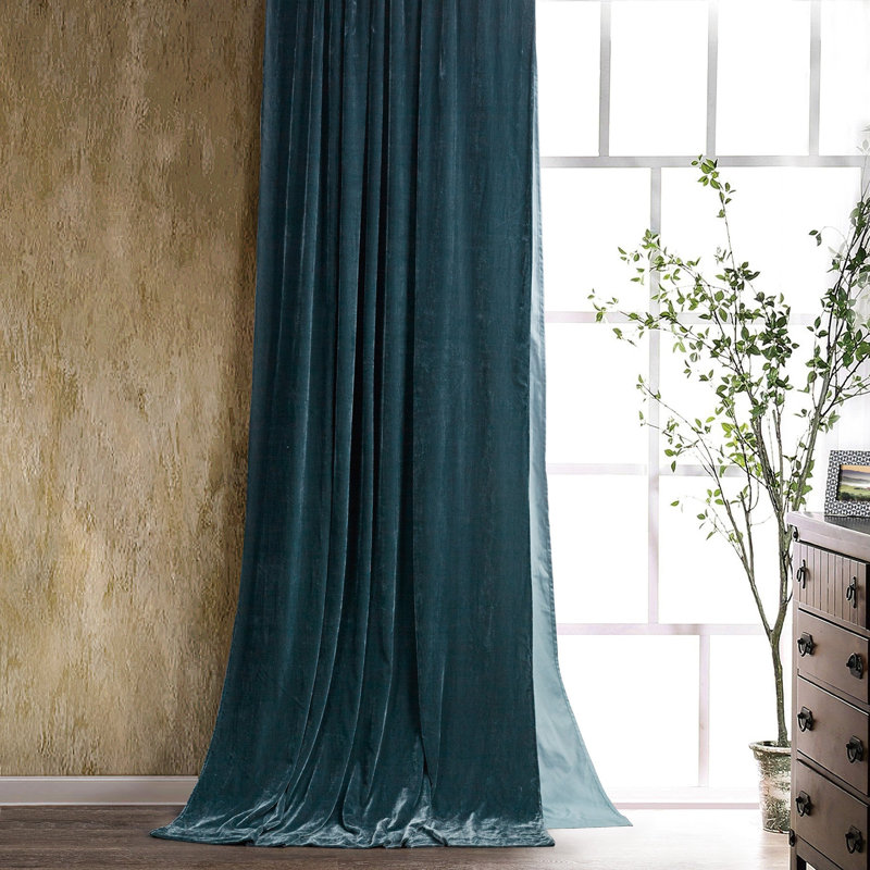 Rideau simple 48 x 108 po Stella, Bleu tempête