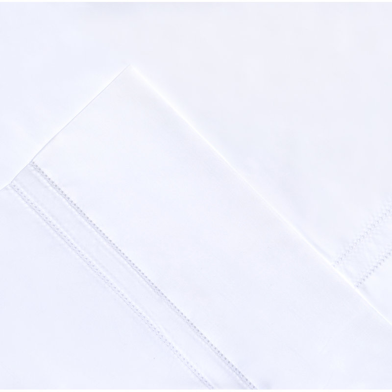  Taie d'oreiller longue en coton à densité de tissage 620 fils, Standard, Blanc