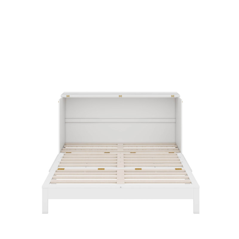 Lit escamotable avec tiroirs Murphy, Blanc, Grand lit