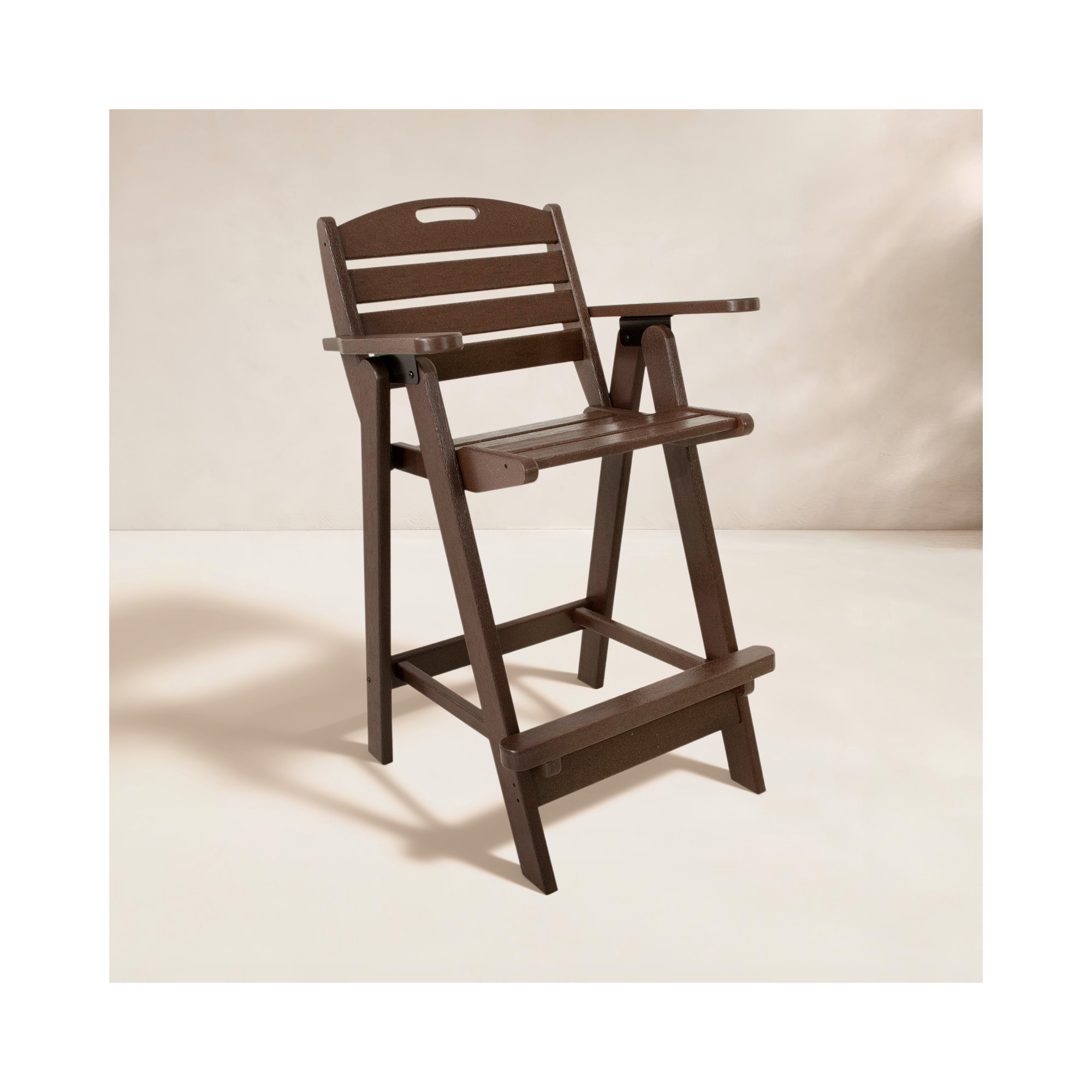 POLYWOOD Nautical Bar Chair, Mahogany