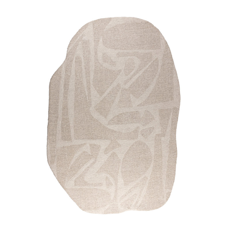 Rug Hand Tufted Wool Abstract Area Rug in White