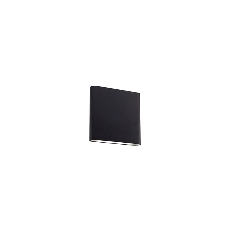 Slate Wall Sconce, LED, Frosted Glass, 5.5" H, Black, 5.5" H x 6.125" W x 1.625" D