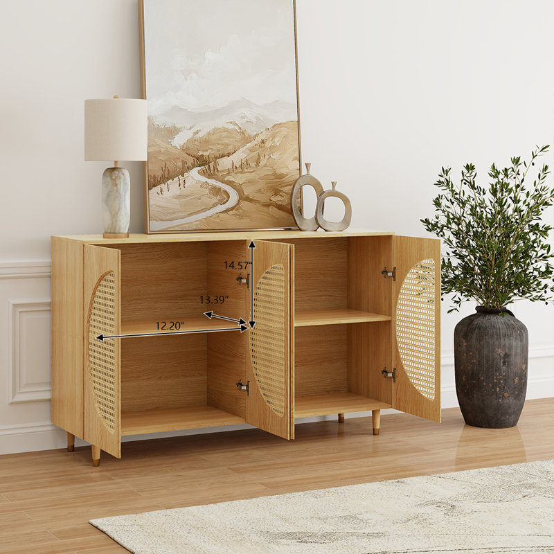 Armoire de rangement 63 po Mid-Century