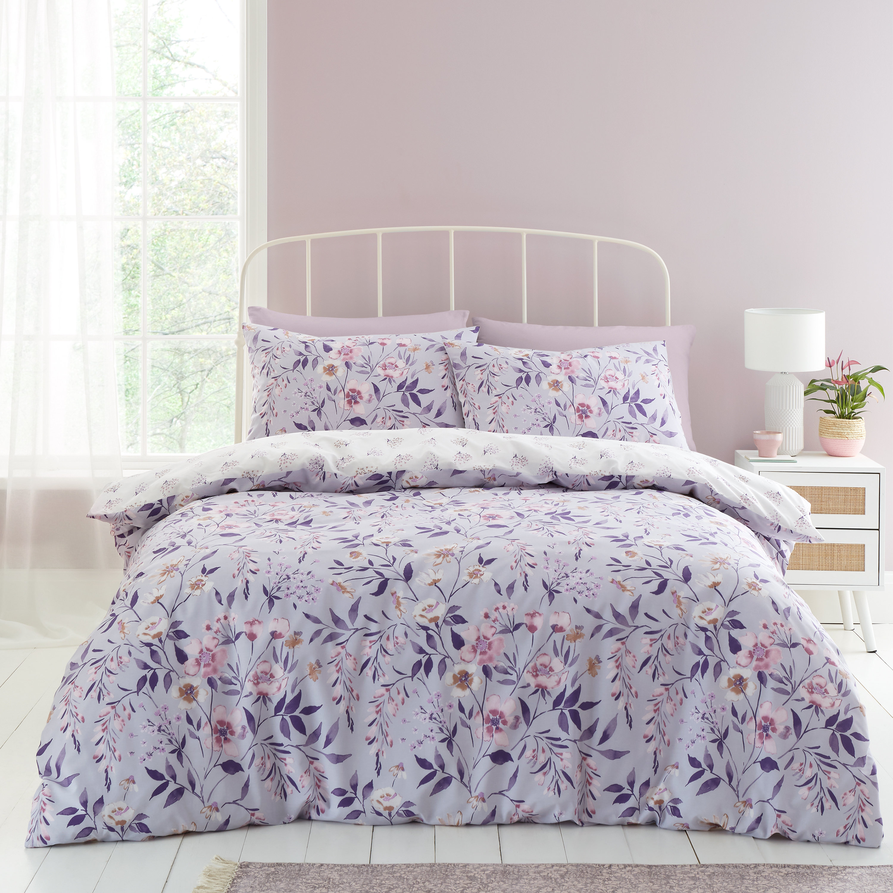 Catherine Lansfield Canterbury Floral Reversible Double Duvet