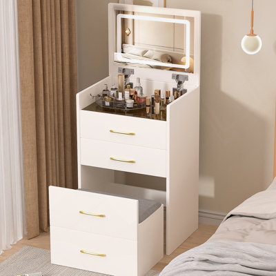 Meuble-lavabo 3 en 1 avec miroir ouvert