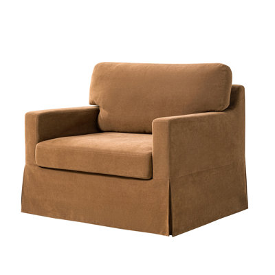 Cario 44"W Farmhouse Slipcovered Oversized Armchair