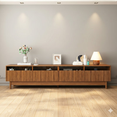 Meuble télé 78 po avec tiroirs en verre - ajustement universel pour téléviseurs de 85 po ou moins, centre de divertissement moderne pour le salon et la chambre à coucher | Décoration élégante et fonctionnelle