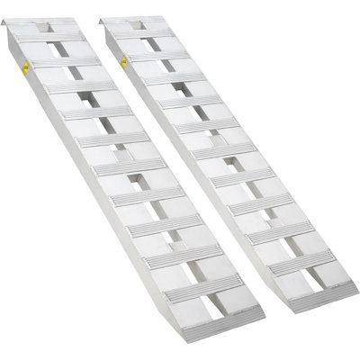 Heavy-Duty Aluminum Loading Ramps 2PCS 94" x 15" – 6000 lbs Capacity – Global Fit – Top Hook – For Truck, ATV, Motorcycle, Tractor, Lawn Mower – 2.5MM Girder Thick Sheet 94" x 15" at End