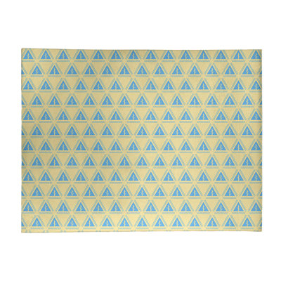 Tapis en jaune/bleu minimal trees