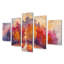 Orange orange, automne rouge, château en France, ensemble d'art mural sur toile Chateaus