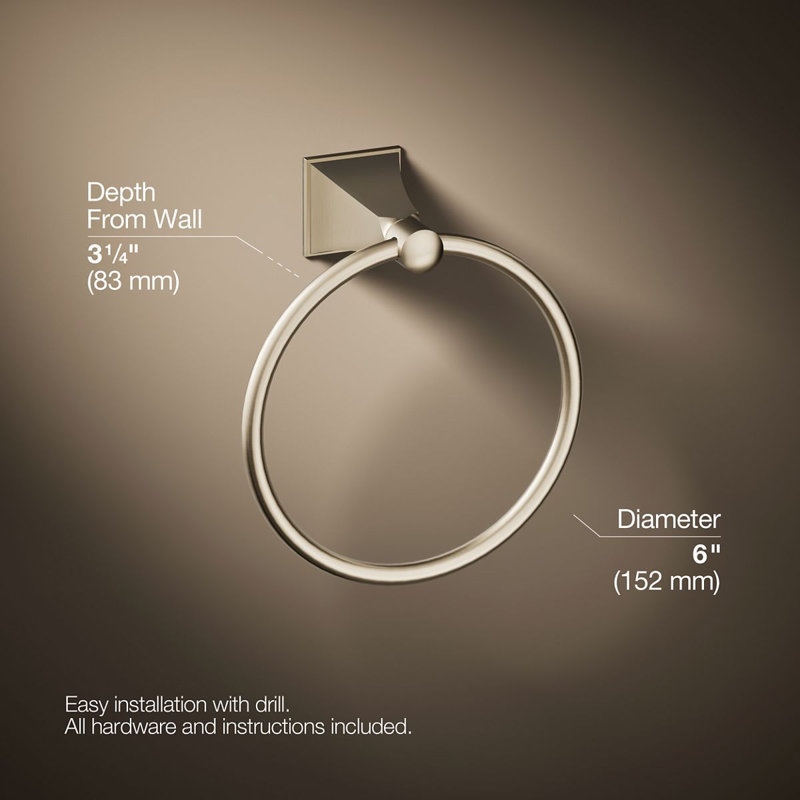 Memoirs® Wall Mounted Towel Ring, Vibrant Brushed Bronze