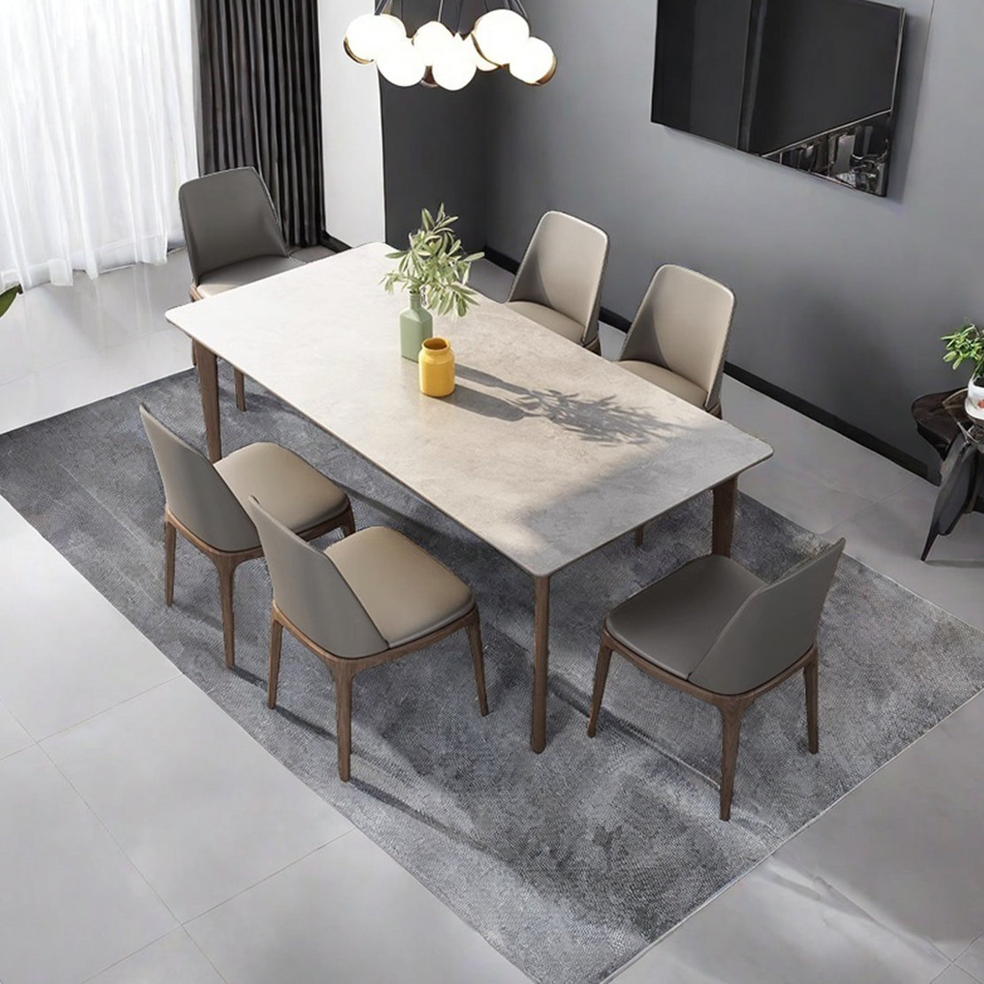 MRzenghong Rock Slab Solid Wood Dining Table | Wayfair
