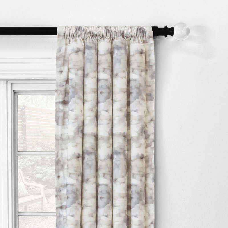 Solstice Printed Curtain Panel In Spa, Beige/Gray, 48" W x 120" L