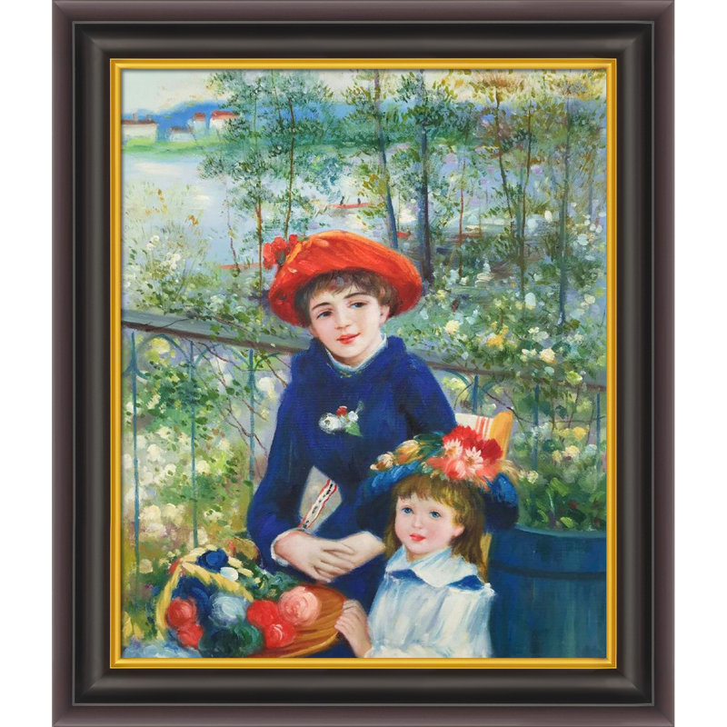 « two soeurs (on the terrace), 1881 » par pierre-auguste renoir, reproduction d’image sur toile, H 26 po x l 30 po x P 2 po