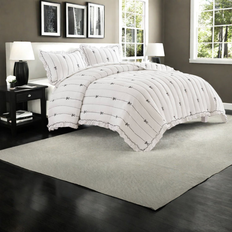 Ensemble de literie élégant en microfibre avec un design romantique pour les chambres élégantes