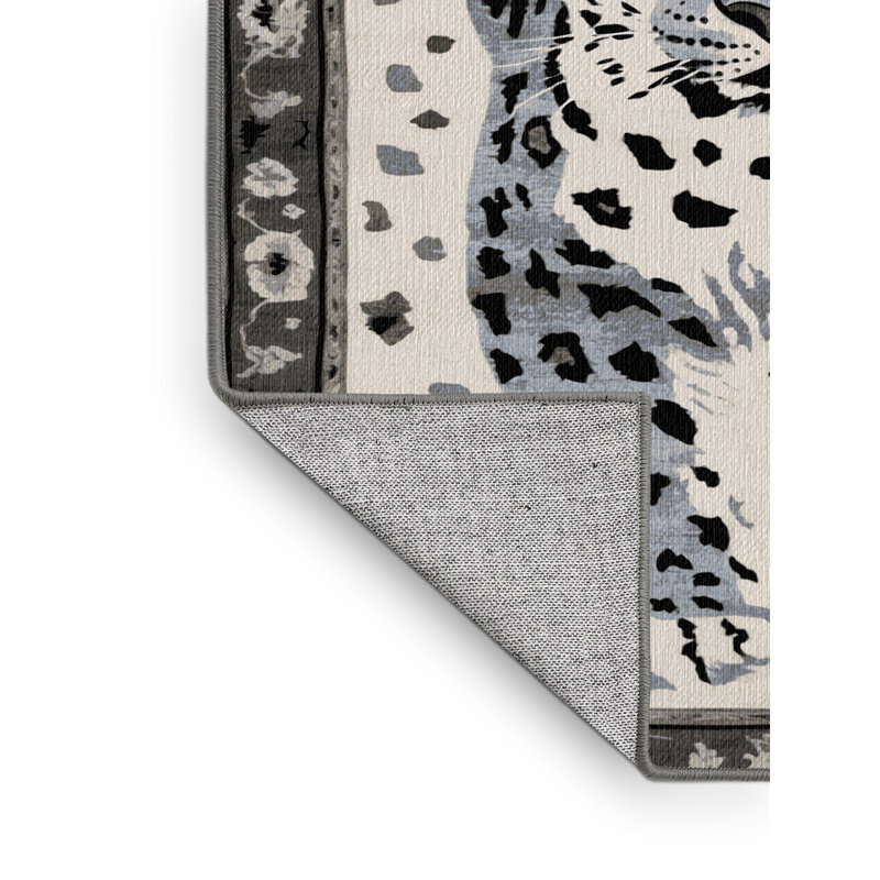 Washable Snow Leopard Big Cats Area Rug, Runner 2' x 5'