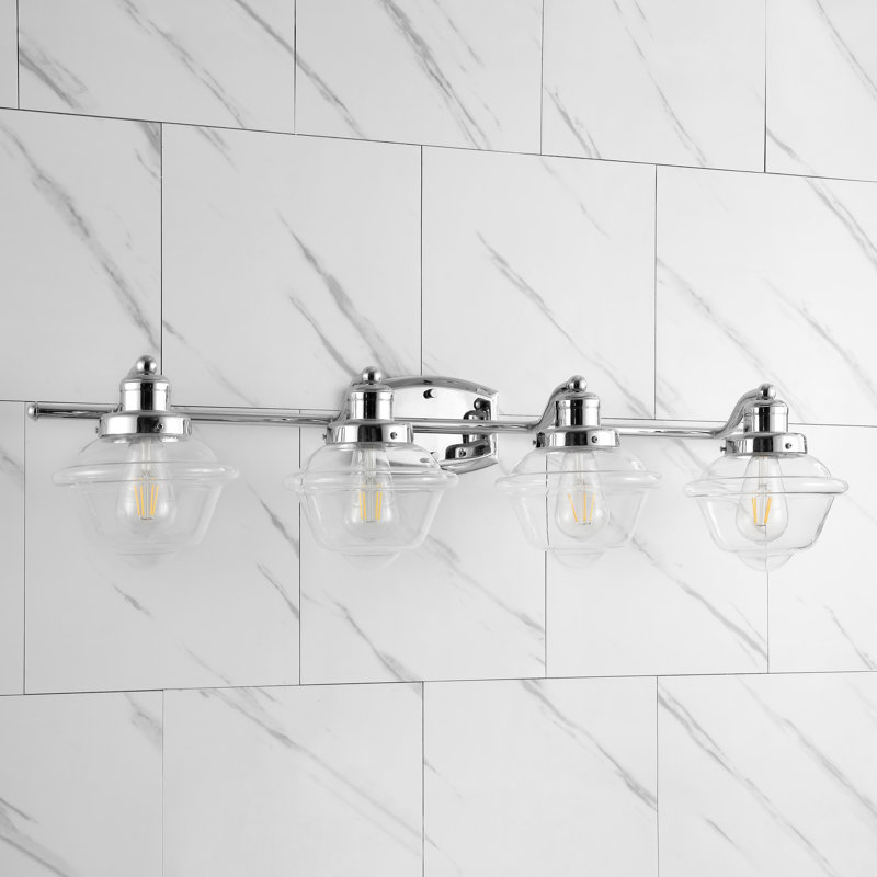  Tecumseh Iron/Glass schoolhouse LED Vanity Light, 4