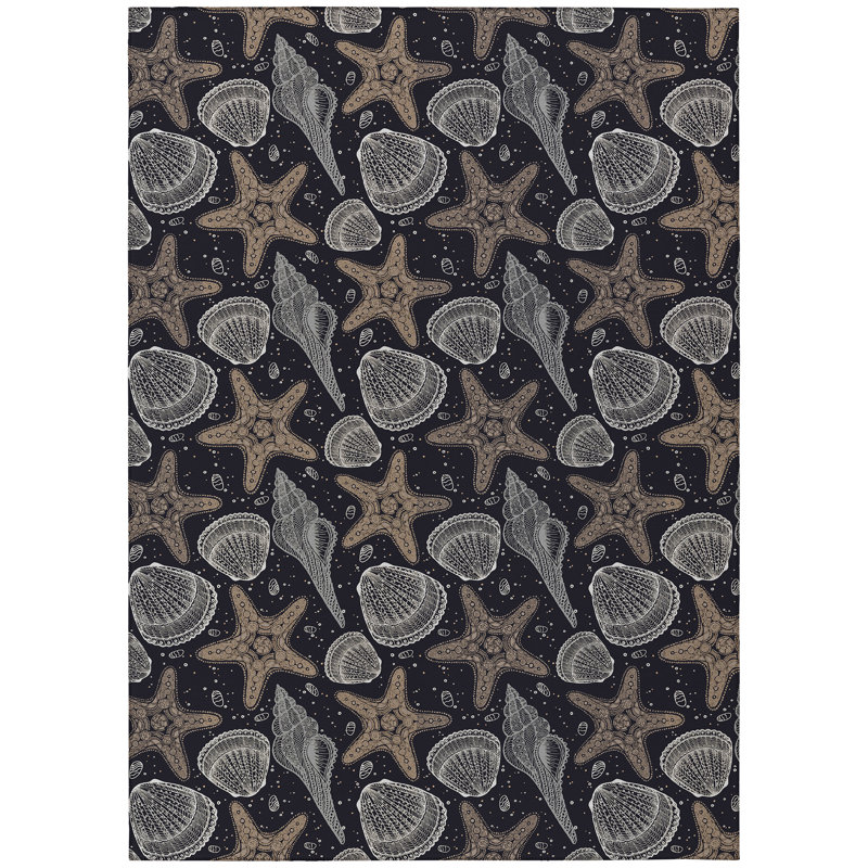 Tapis intérieur / extérieur en polyester tissé à la machine Jaquish, Rectangle 8 pi x 10 pi