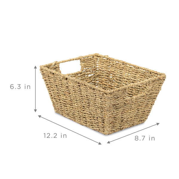 Sorbus Woven Paper Rope Baskets - 4 Piece Set, Beige