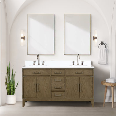Ensemble de miroirs de salle de bain double 60 po x P 22 po avec robinet Laurel