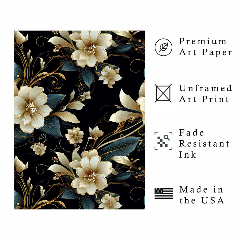 «Floral Victorian Floral Dream II», reproduction d'art classique sans cadre, 20" H x 16" W