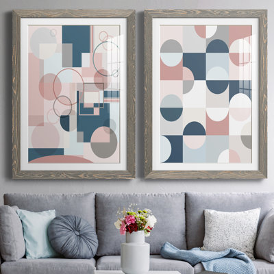 Modern Geo - ensemble de 2 peintures