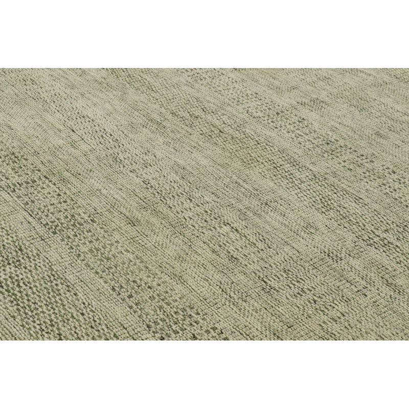 Hand Knotted Wool Striped Area Rug, Rectangle 9' x 12'