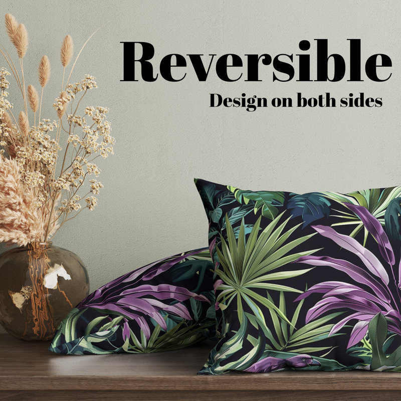 Housse de coussin réversible Floral Maximalist Floral, H 16 po x l 16 po