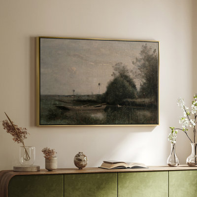 Paysage rétro - toile encadrée galerie encadrée