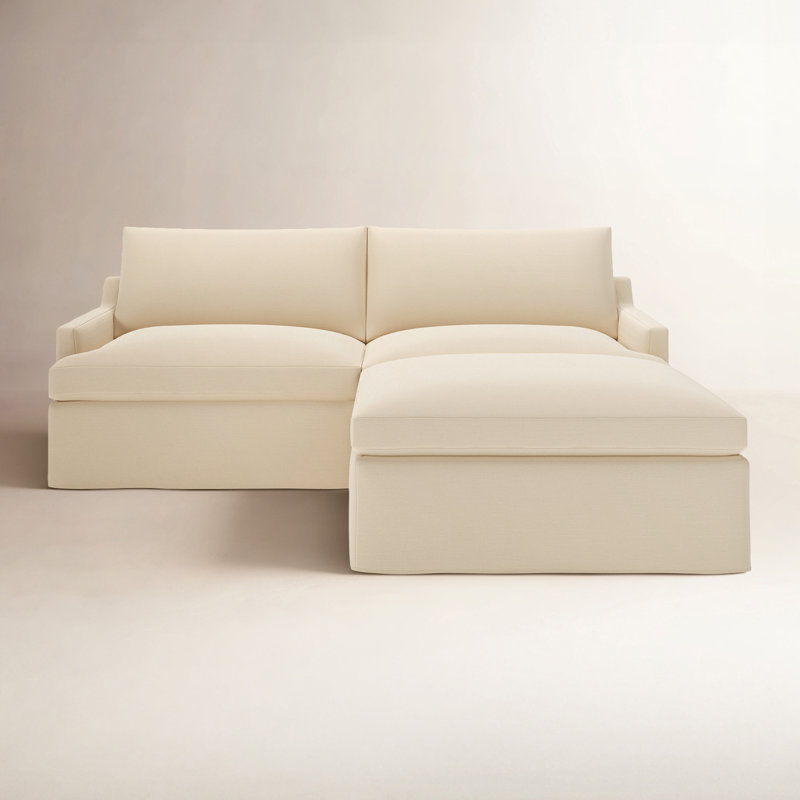 Wrenley 3-Piece Slipcovered Modular Sectional, Canvas Flax Sunbrella® Canvas