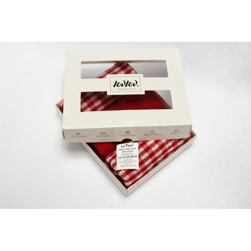 Cotton Jacquard Tea Towel Kitchen Towel, Red