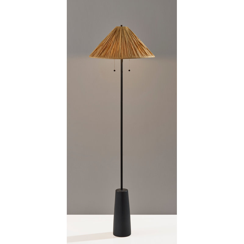 Waylon Floor Lamp, Black, Beige