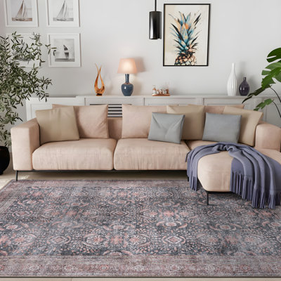 Tapis gris anthracite lavable à la machine Labarbera