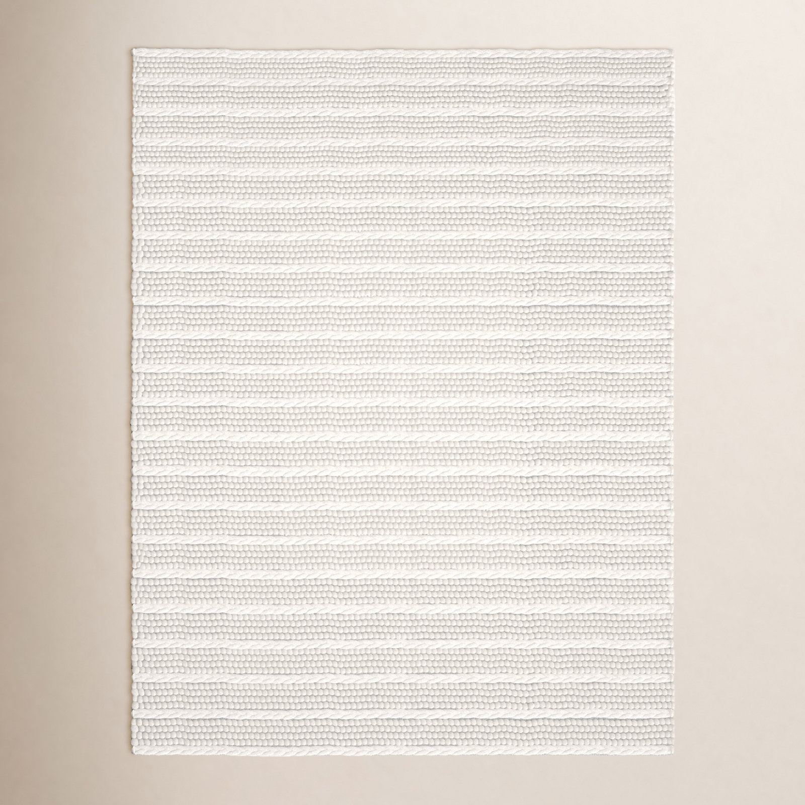 Sestina Ivory Handmade Flatweave Rug, Rectangle 9' x 12'