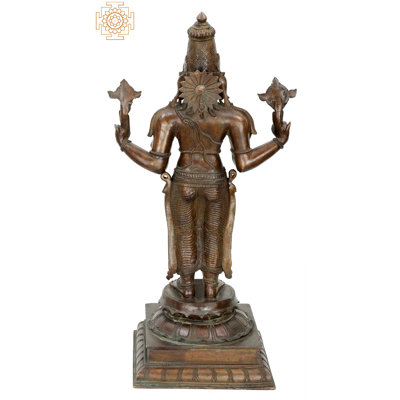 24" Dhanvantari Bronze Statue – Handmade Panchaloha Bronze, Madhuchista Vidhana Lost-Wax from Swamimalai, Traditional Indian Divine Healing Décor