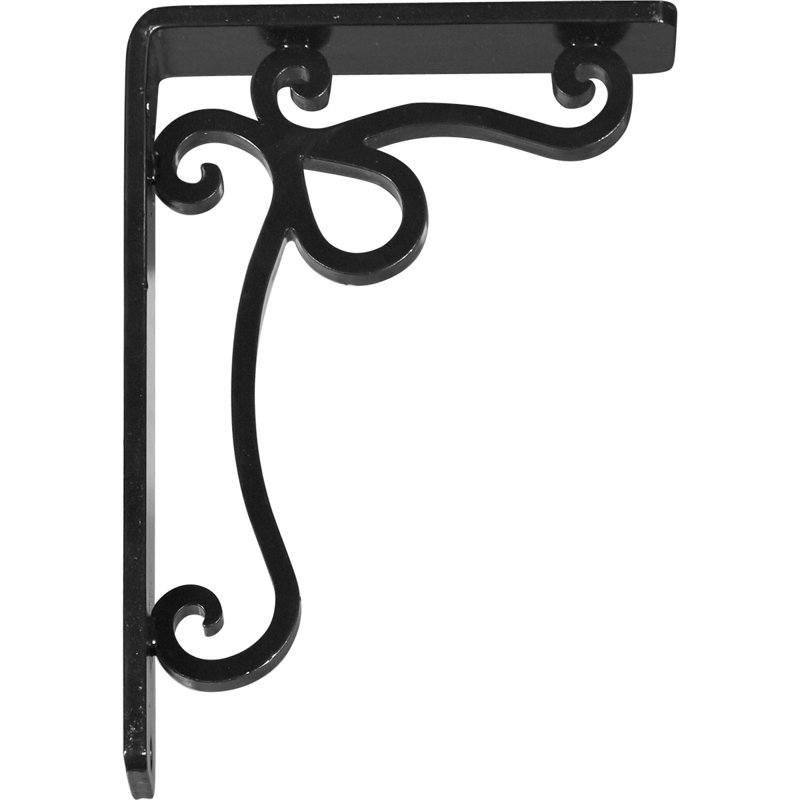 Support en fer forgé Orleans (support central simple), l 1 1/2 po x P 5 1/2 po x H 8 po, noir thermolaqué, Noir