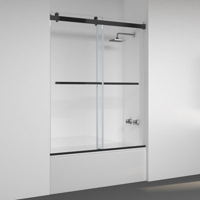 Porte de baignoire coulissante double sans cadre Spezia l 56 po x H 58 po Spezia