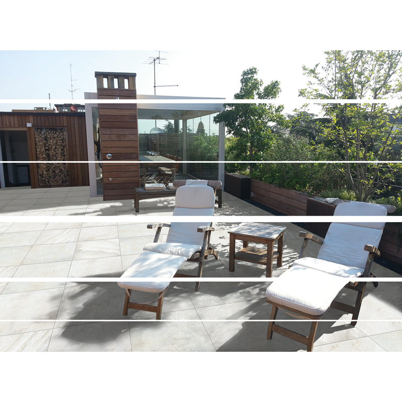 Tuile de champ en porcelaine 24 po x 24 po extérieur pavé Quartzite