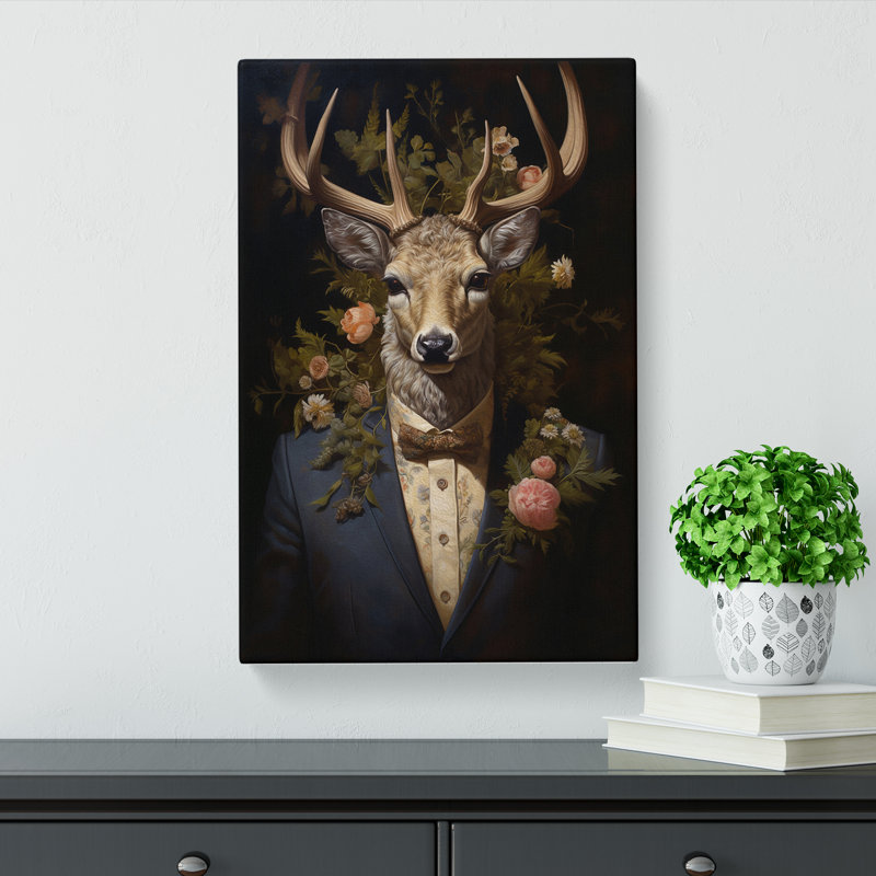 Stag Baroque No.2 - Print, 60cm H x 40cm W x 3cm D