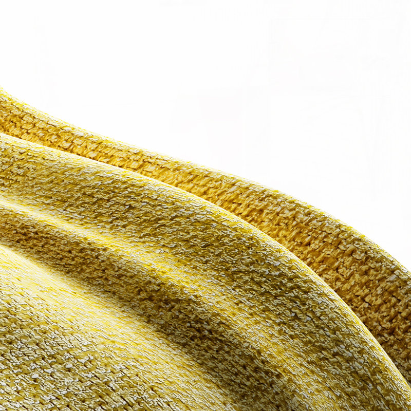 Fauteuil demi-tonneau rembourré et pivotant, Jaune